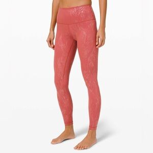 Lululemon Wunder Under High-Rise Tight in  Soft Cranberry Pink Foil - size 12